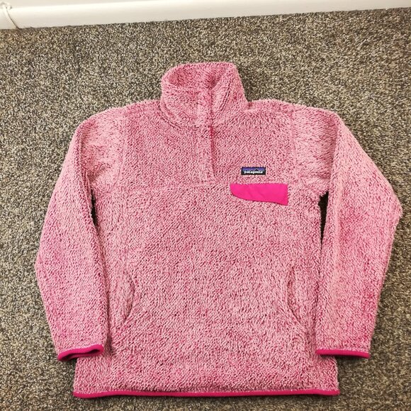 Patagonia Jacket Re-Tool Snap T Fleece Pullover Cupcake Pink Womens Small - Picture 1 of 10